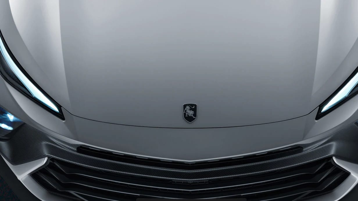 Detalle del frente, óptica LED e insignia FORTHING